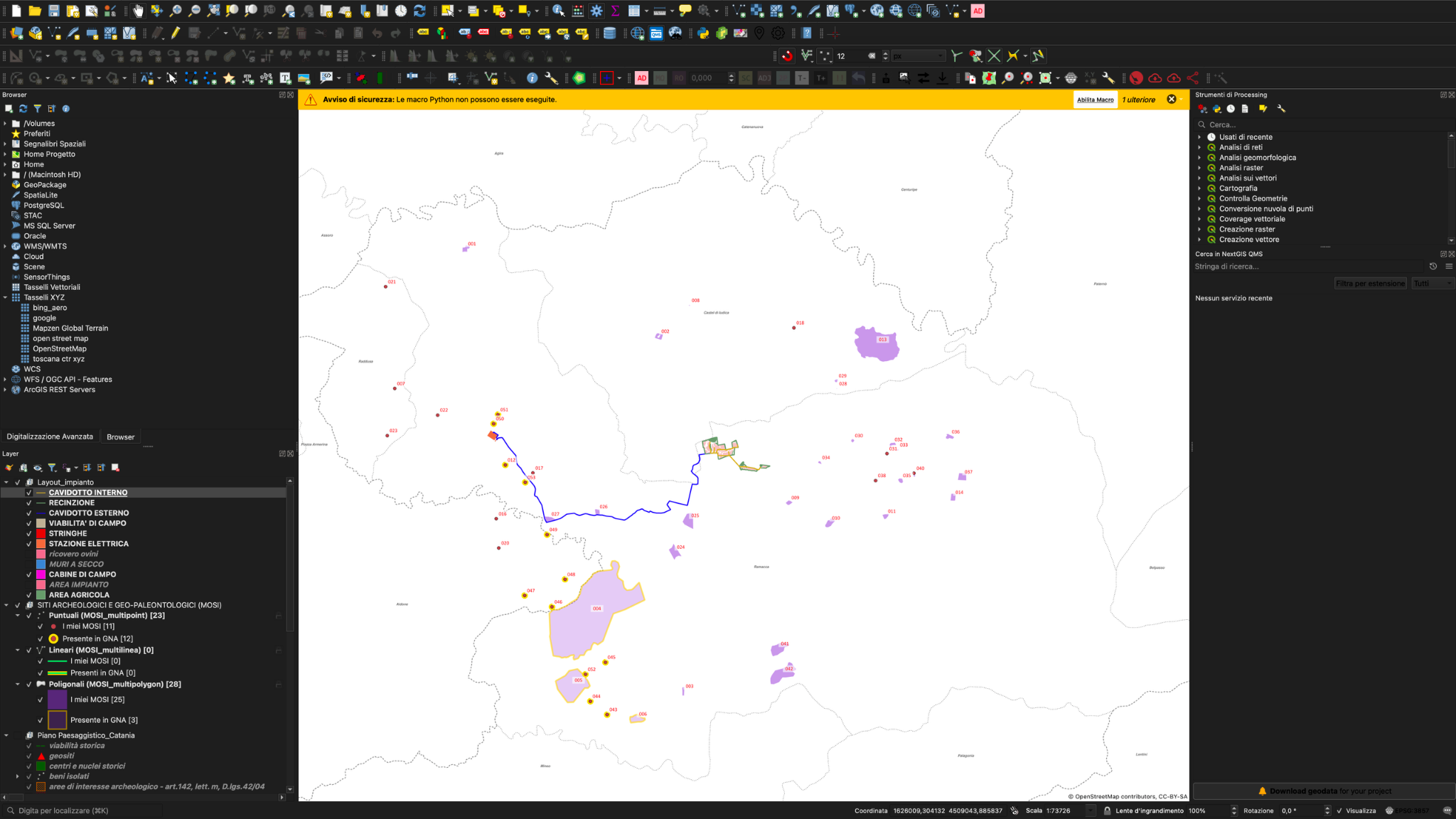 Sistema GIS/SIT per la gestione di dati archeologici e territoriali