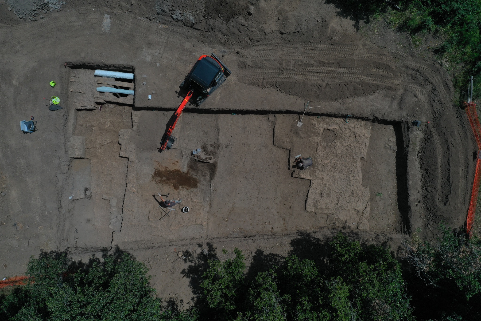 Vista zenitale di un'area archeologica